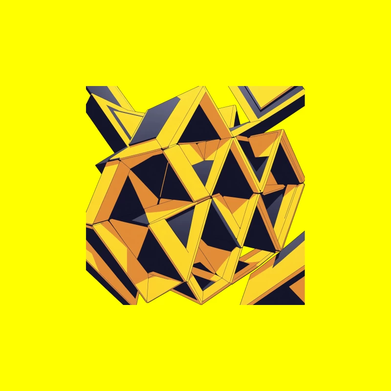 Abstract Geometric Shapes in Yellow and Black Travel Mug