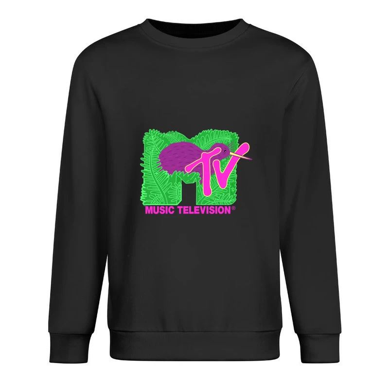 MTV-Logo mit Kiwi und Blättern Herren Pullover Sweatshirt