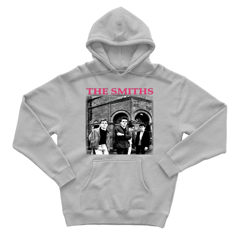 The Smiths Band Outside Historic Salford Lads Club - Iconic Black and White Photograph Male Pullover Hoodie