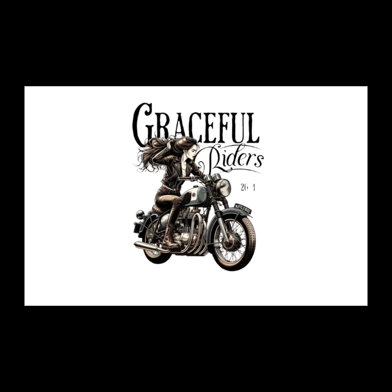 Graceful Riders: Vintage Motorcycle Art with Female Motorcyclist Travel Mug