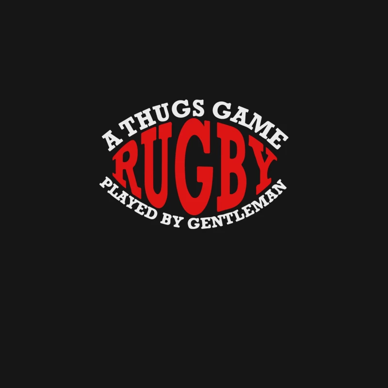 Red Rugby Typography: A Gentleman's Game Slogan Desk Mat