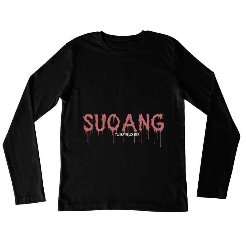 Mysteriöses Design mit stilisiertem Text Damen Langarm T-Shirt