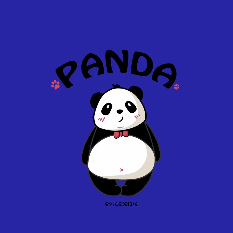 Niedliche Panda-Zeichentrickfigur mit roter Fliege Herren Tanktops