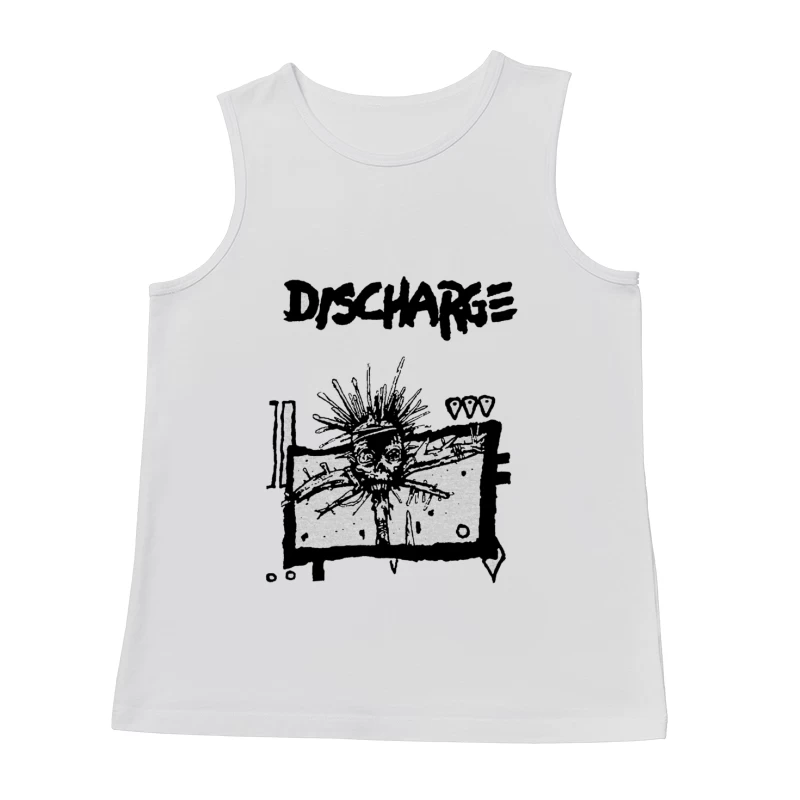 Discharge Punk Band Skull Logo Artwork Male Tank Top