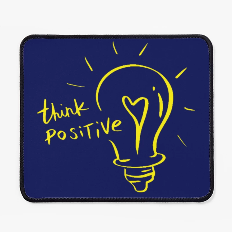 Positive Thinking Light Bulb Illustration Mouse Pad