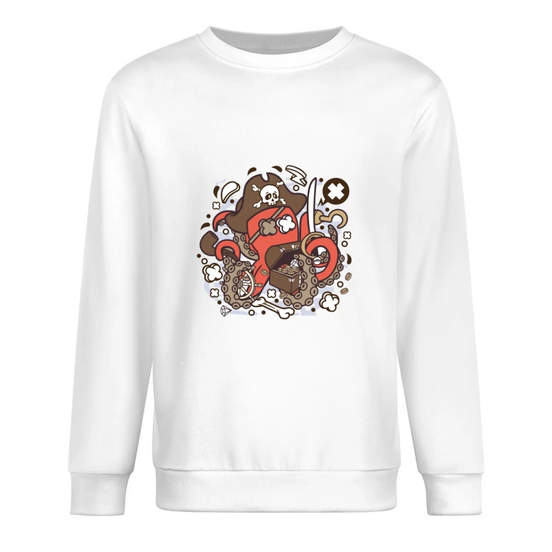 Poulpe Pirate avec Trésor et Épée Homme Sweat-shirt à enfiler