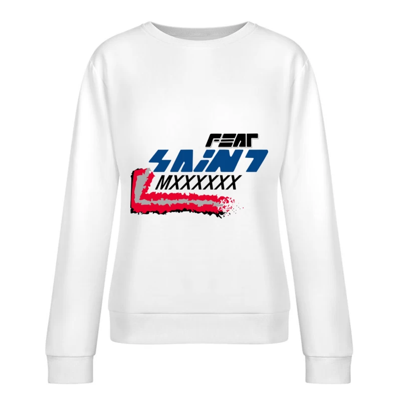 Futuristisches Grafikdesign mit Text Damen Pullover Sweatshirt