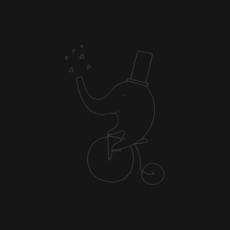 Éléphant sur monocycle avec chapeau haut de forme et cœurs Homme Manches Longues T-Shirt