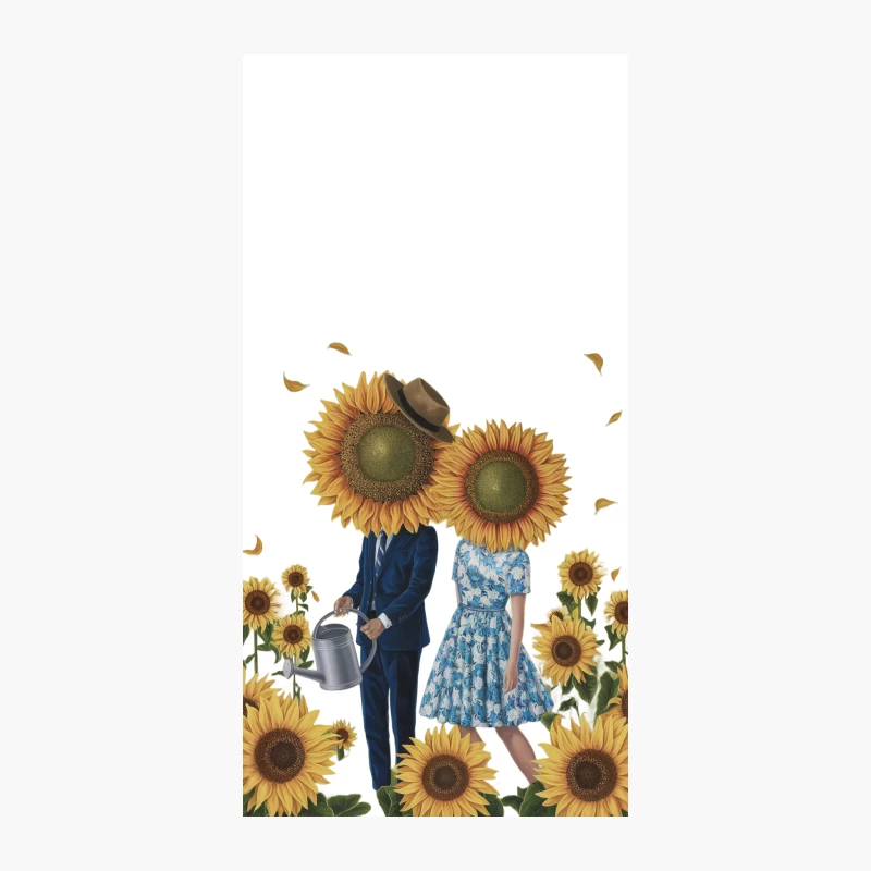 Surreal Sunflower Couple in Garden iPhone Case