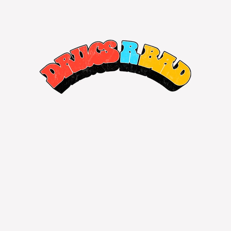 Drugs R Bad  Faded Style 80s Aesthetic Male T-Shirt