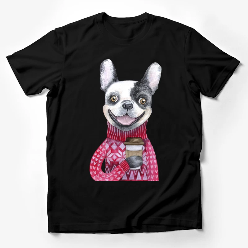 Chien heureux avec café Homme T-Shirt