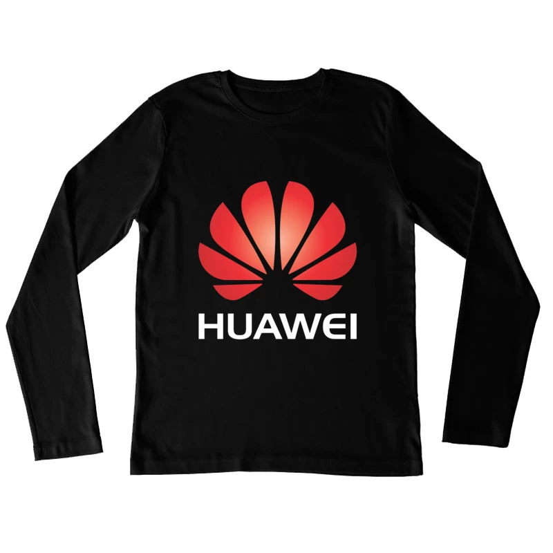 Huawei Red Corporate Logo Design Female Long Sleeve T-Shirt