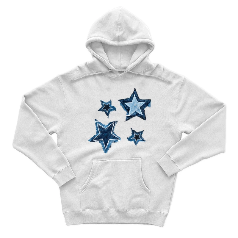 Blaue Sterne im künstlerischen Stil Herren Pullover Hoodie