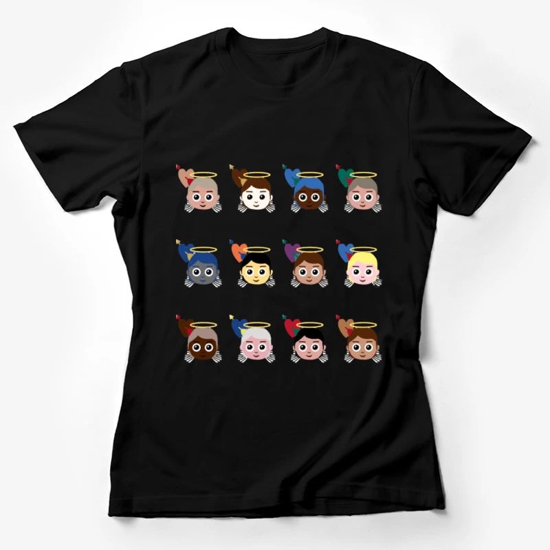 Kreative Engel-Emojis mit Heiligenschein Damen T-Shirt