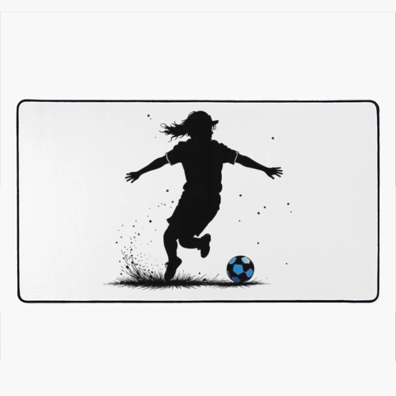 Dynamic Soccer Celebration Desk Mat