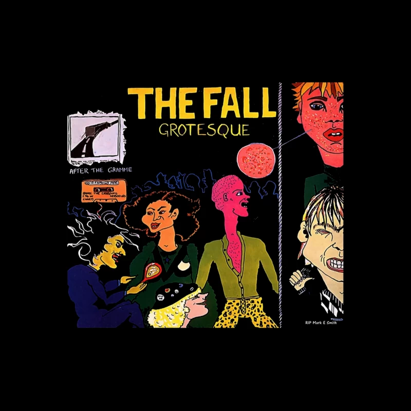 The Fall's "Grotesque" Post-Punk Album Cover Illustration Throw Pillow