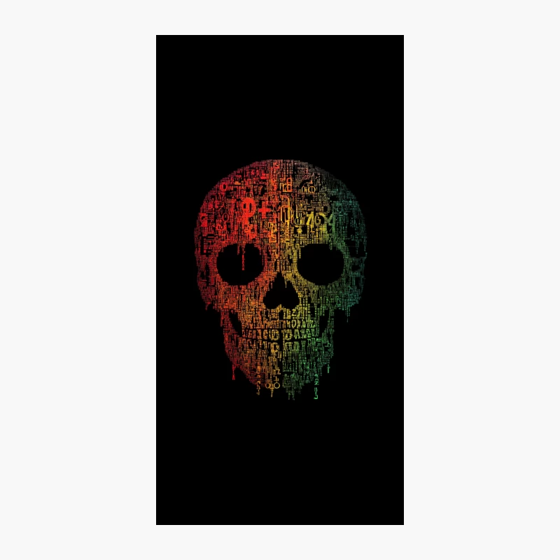 Colorful Typographic Skull: Abstract Digital Art Design iPhone Case