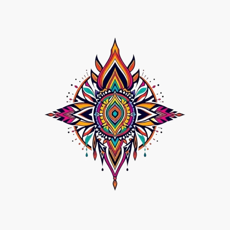 Vibrant Mandala Design Cotton Tote Bag
