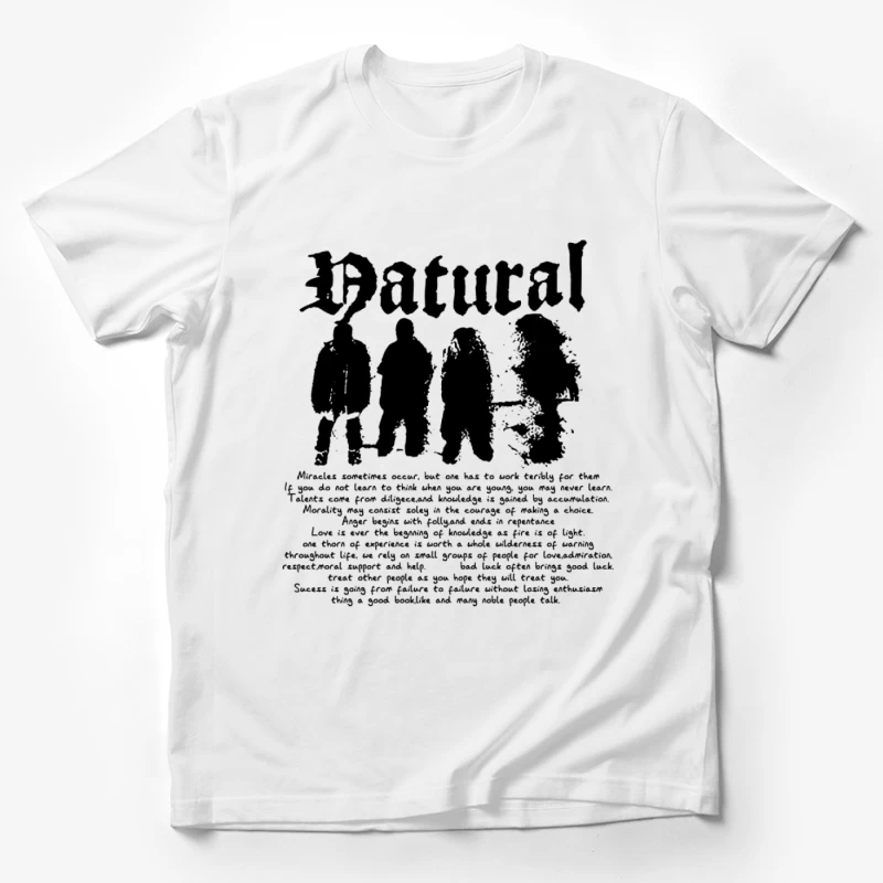 Natürliche Silhouette und Textdesign Herren T-Shirt