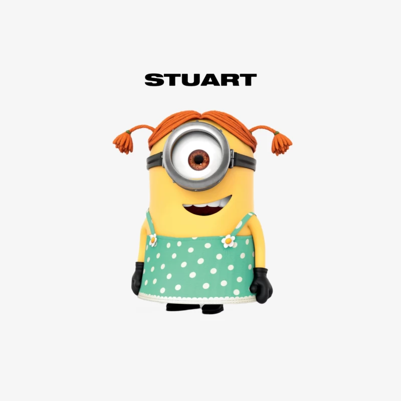 Stuart the Minion: Animated Character in Polka Dot Dress Male Pullover Sweatshirt