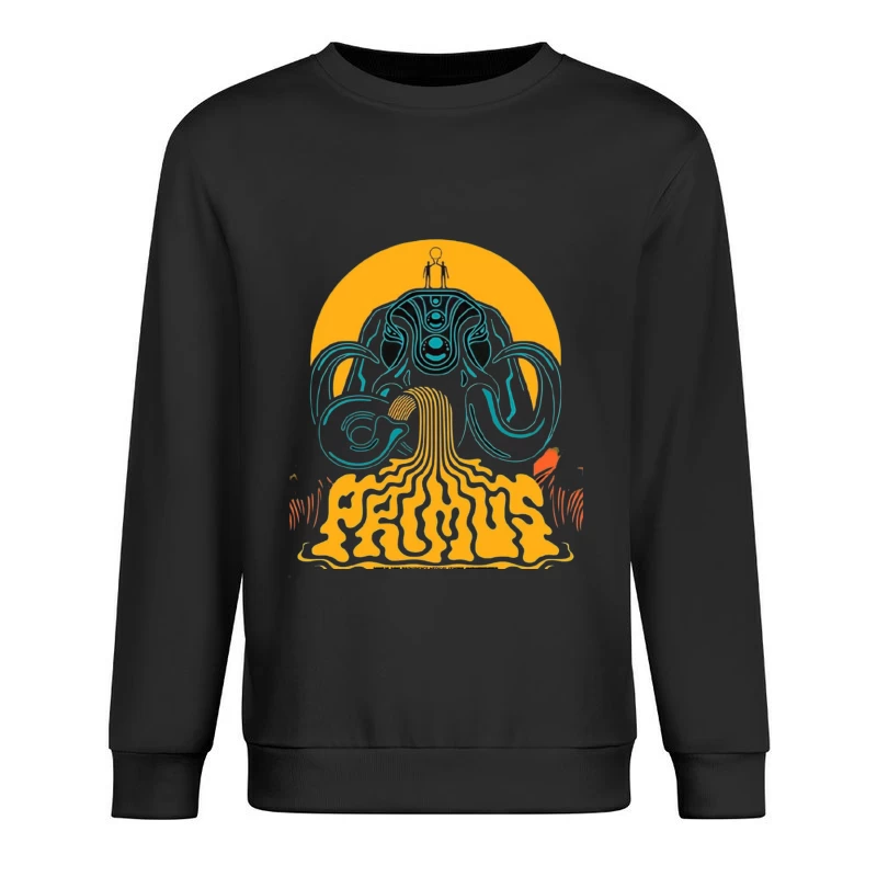 Psychedelic Primus Concert Poster with Elephant Motif Male Pullover Sweatshirt