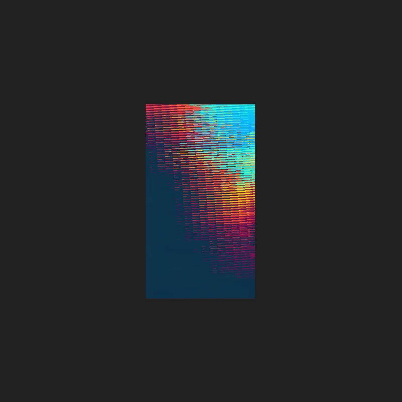 Evening Sun Glitch Contemporary Artwork Bucket Hat