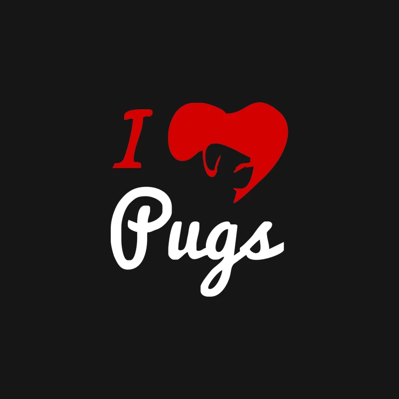 I Love Pugs Desk Mat