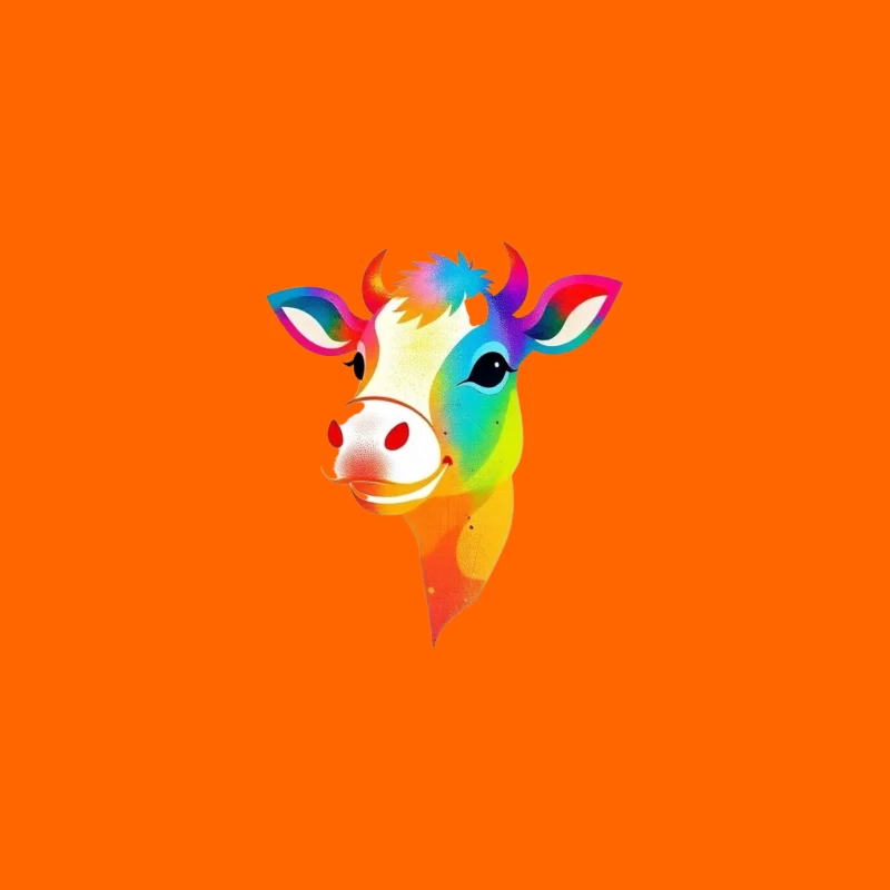 Colorful Cartoon Cow Illustration Desk Mat