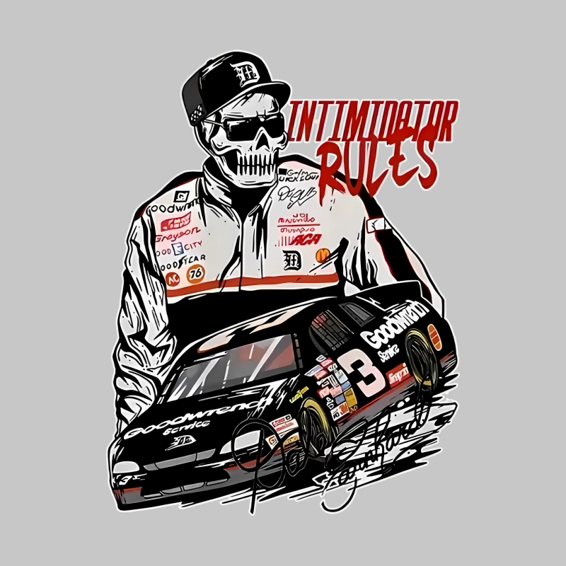 Intimidator-Regeln: Rennfahrer mit Autoillustration Damen Langarm T-Shirt
