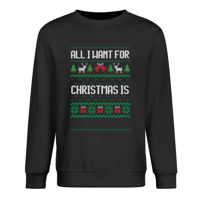 Motif de Noël avec rennes et cloches Homme Sweat-shirt à enfiler