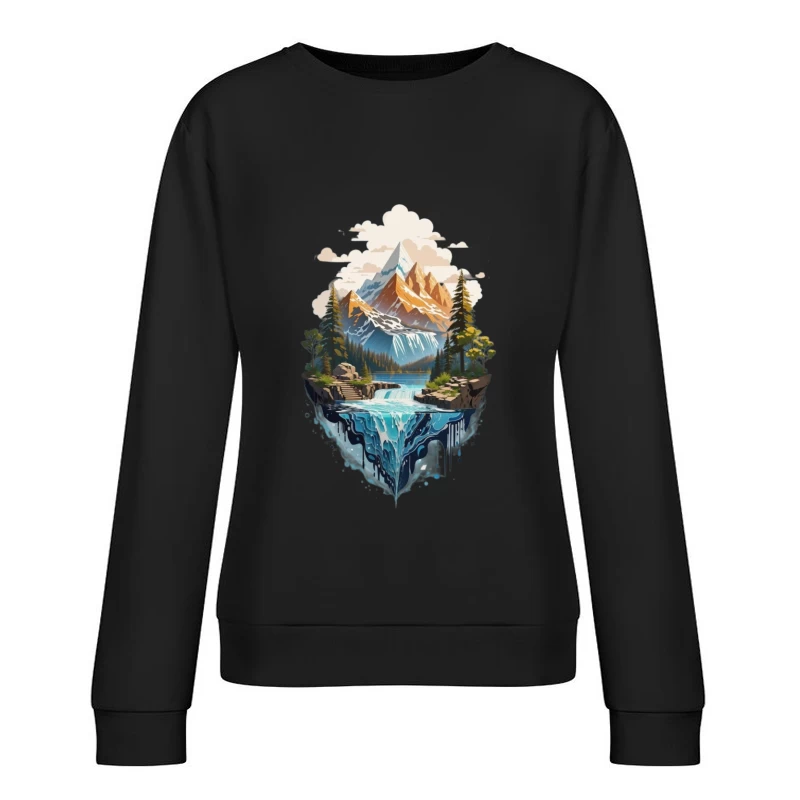 Majestic Mountain Landscape Female Pullover Sweatshirt