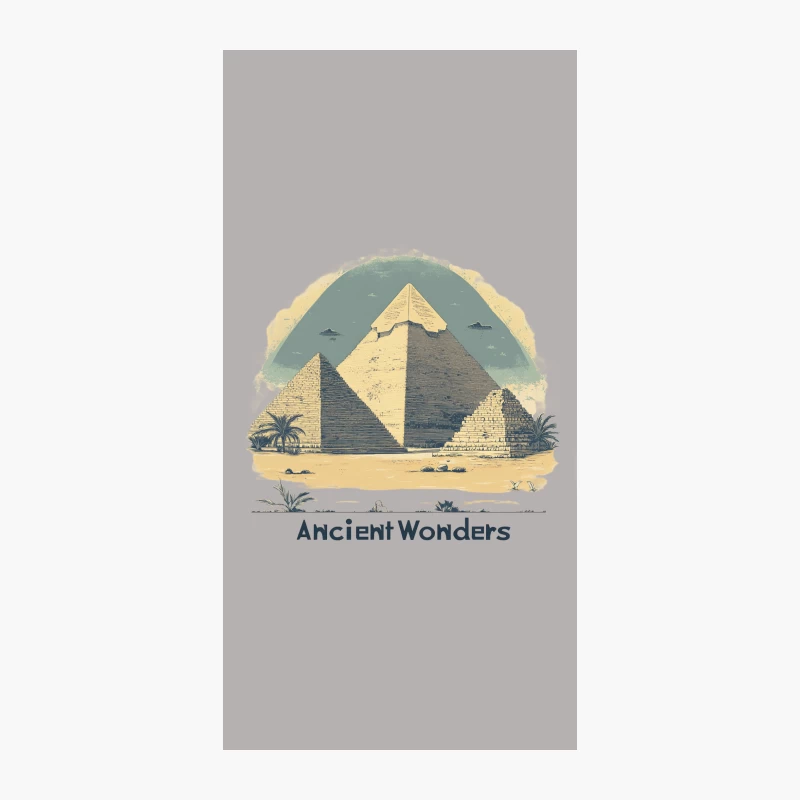 Ancient Egyptian Pyramids with UFOs: Illustrated Wonder iPhone Case