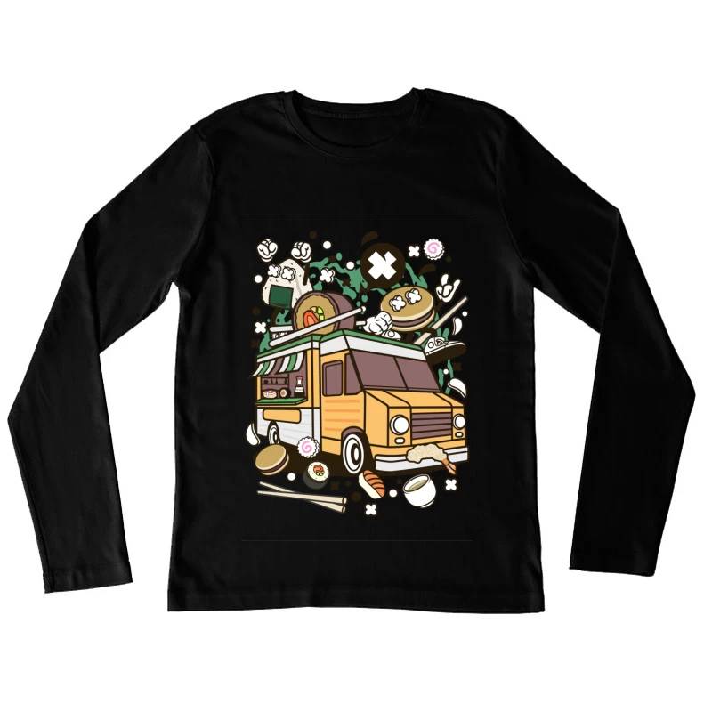Camion de Street Food Asiatique Amusant Femme Manches Longues T-Shirt