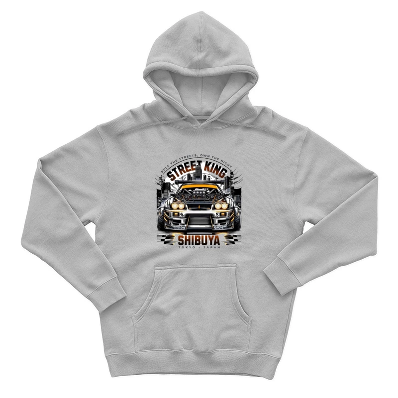 Street King: Modified Toyota Supra in Shibuya Night Scene Male Pullover Hoodie