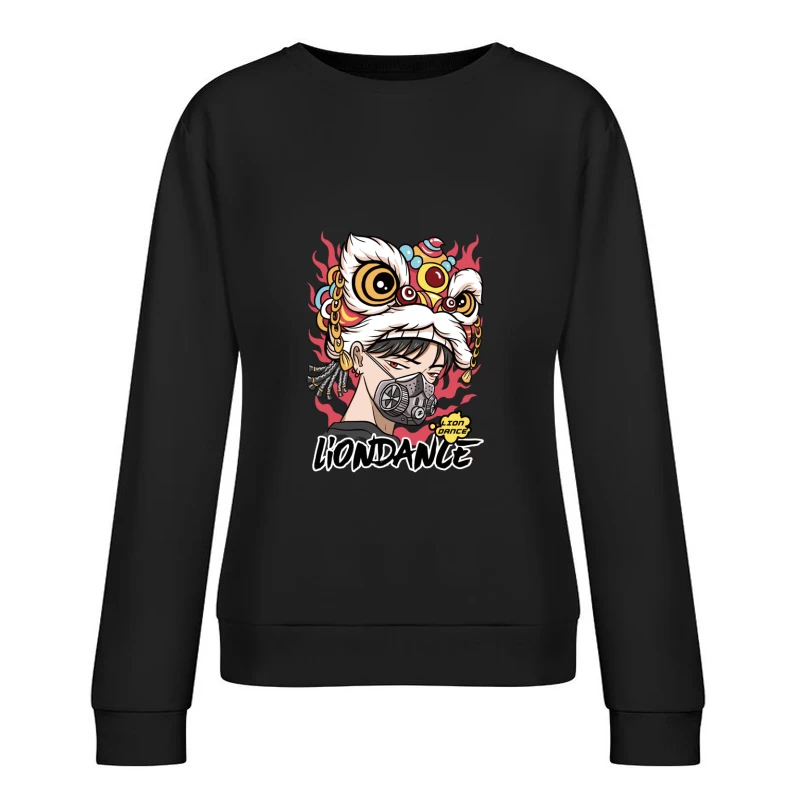 Moderner Löwentanz mit Maske Damen Pullover Sweatshirt