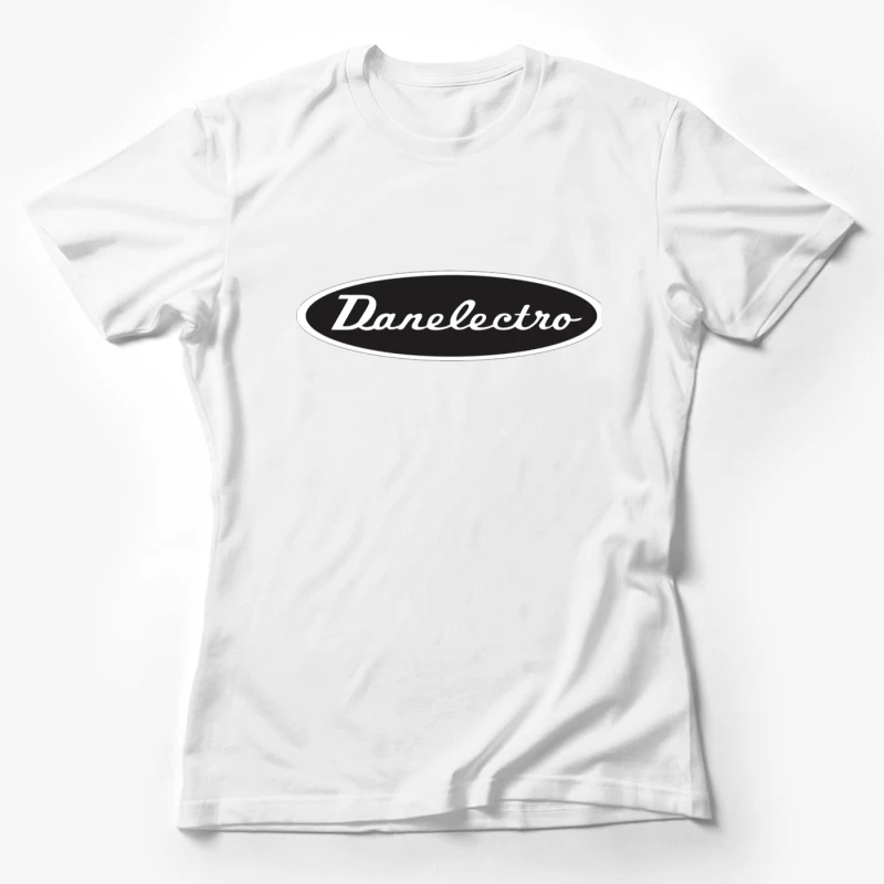 Vintage Danelectro Musical Equipment Logo in Black and White Female T-Shirt