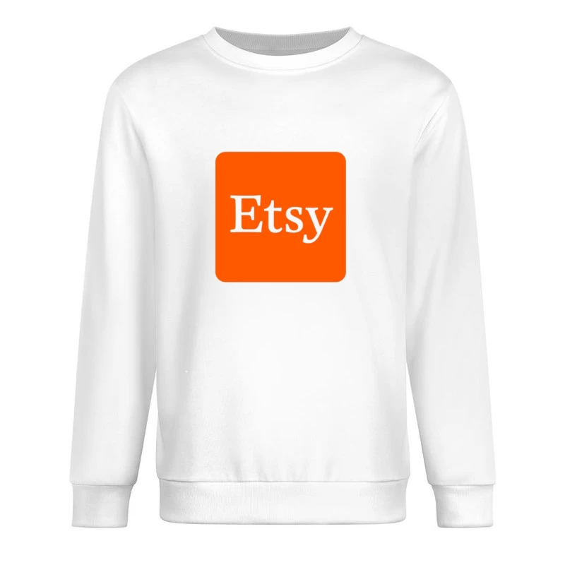 Etsy Official Logo - Orange Square E-commerce Marketplace Icon Male Pullover Sweatshirt