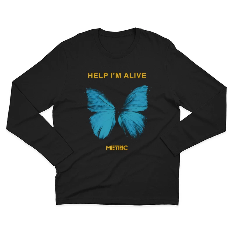 Metric Help I'm Alive Butterfly 2 Male Long Sleeve T-Shirt