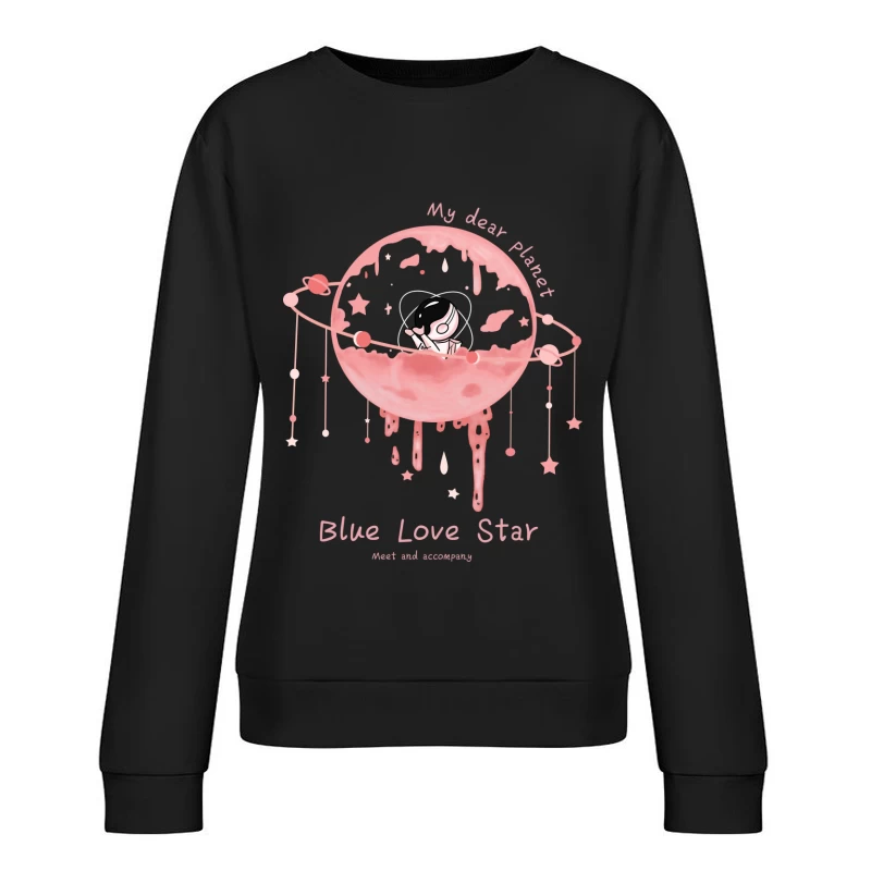 Mein Lieber Planet - Cartoon, Liebe, Mond Damen Pullover Sweatshirt