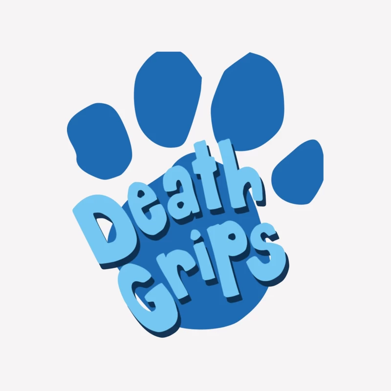 Death Grips Blue Paw Print Logo Design Male T-Shirt