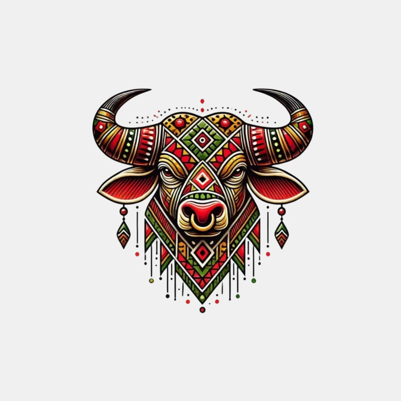 Decorative Bull Artwork Male Tank Top