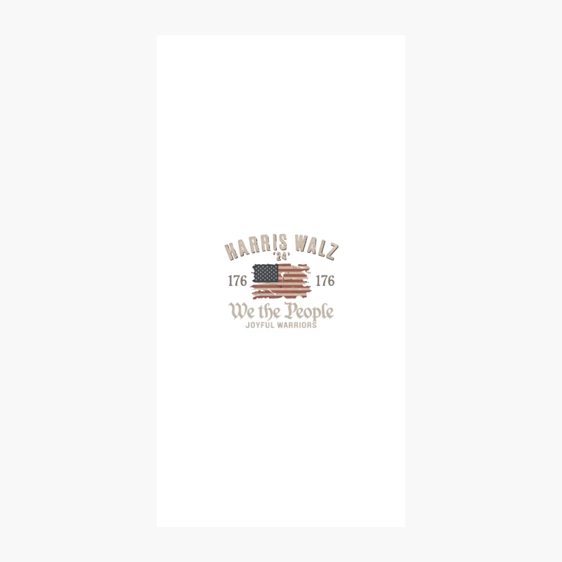Vintage Patriotic Harris Walz Joyful Warriors Typography iPhone Case
