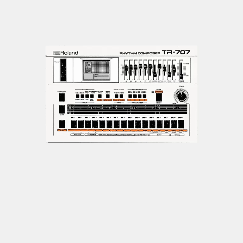 707 707 707 Drum MAchinE 80s Synths Male Tank Top