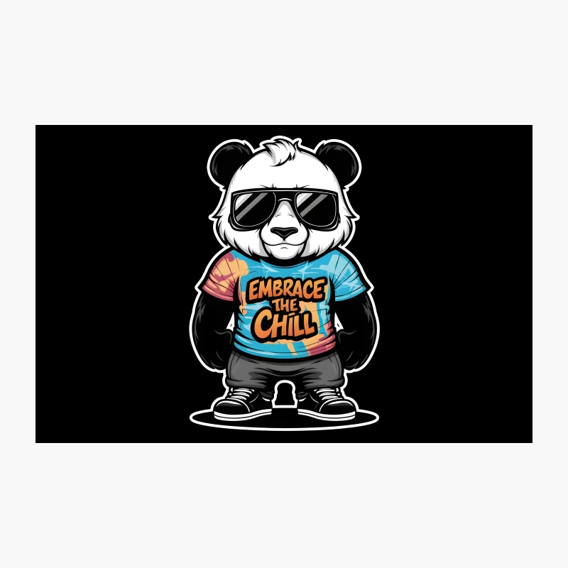 Cool Cartoon Panda in Tie-Dye "Embrace the Chill" Streetwear Travel Mug