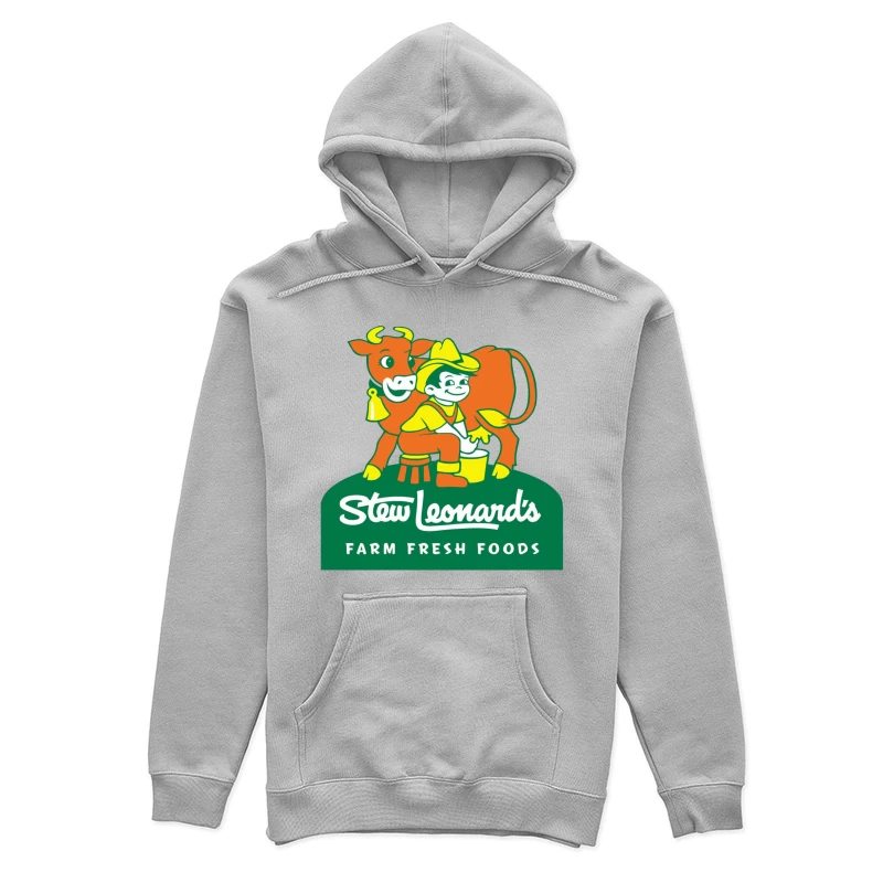 Stew Leonard's Vintage Farm Fresh Foods Logo with Cartoon Cow Female Pullover Hoodie