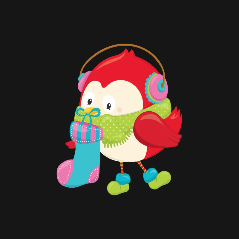 Oiseau mignon avec cache-oreilles et chaussette Femme T-Shirt