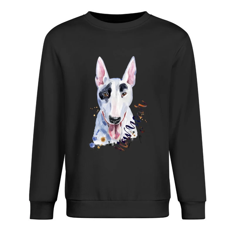 Aquarelle de Bull Terrier pour le Nouvel An Homme Sweat-shirt à enfiler