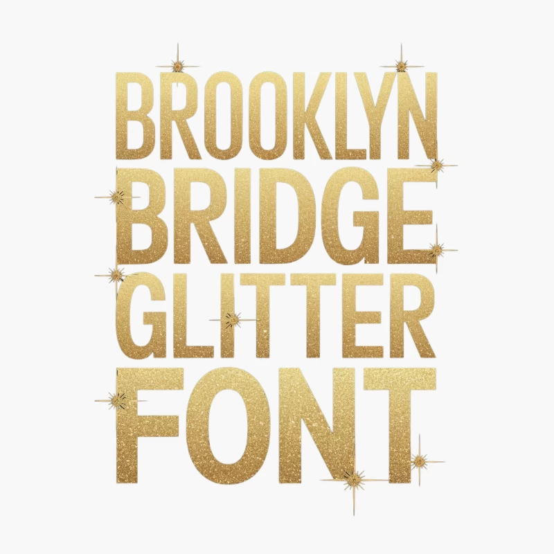 Sparkling Gold Brooklyn Bridge Glitter Typography Cotton Tote Bag