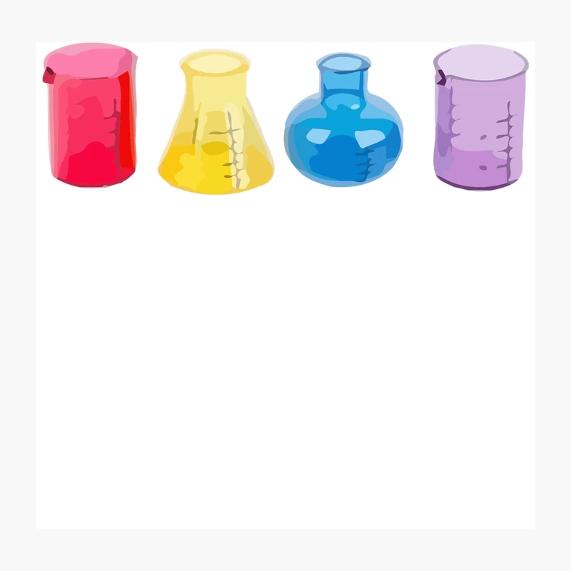 Colorful Laboratory Glassware Set for Chemistry Experiments Throw Pillow