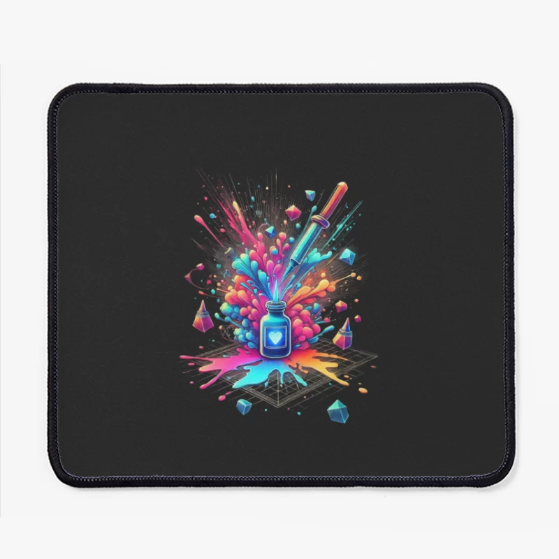 Magical Love Potion with Colorful Geometric Burst Mouse Pad